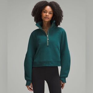 Lululemon Scuba oversized funnel neck half zip in storm teal- EUC